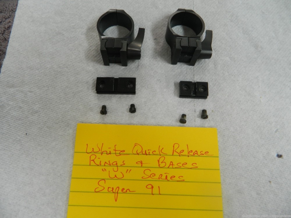 White Muzzleloader QR Rings & Bases & Front & Rear Sights White PARTS -img-20
