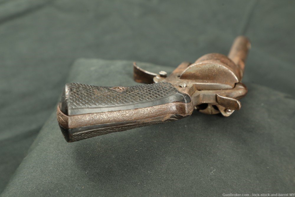 Belgian Folding Trigger 7mm Pinfire Single/Double Action Revolver, Antique-img-10