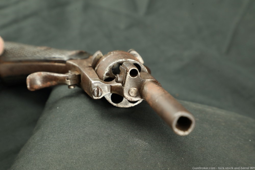 Belgian Folding Trigger 7mm Pinfire Single/Double Action Revolver, Antique-img-15