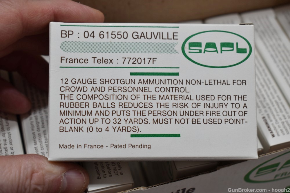 Case 100 Rds French Spartan Rubber Slug Shotshell 2 3/4" 12 Gauge G -img-5
