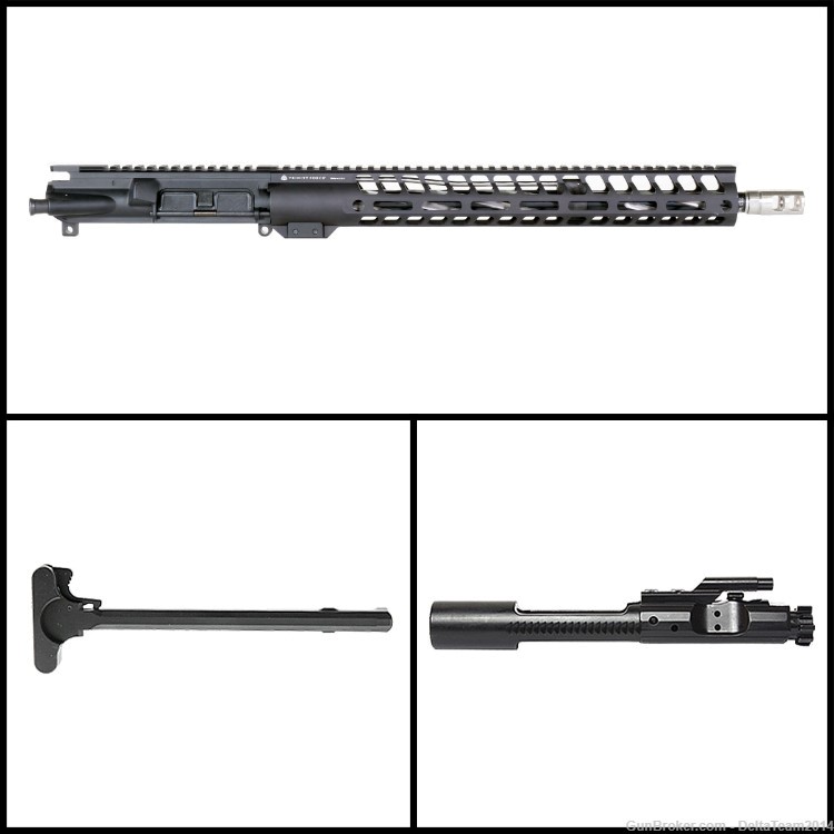 AR15 16" 223 Wylde Rifle Complete Upper - Spiral Fluted - BCG & CH Included-img-0