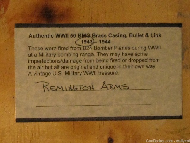 B17 B24 Bomber Plane WWII Display RA43 50 BMG Authentic Remington 1943-img-7