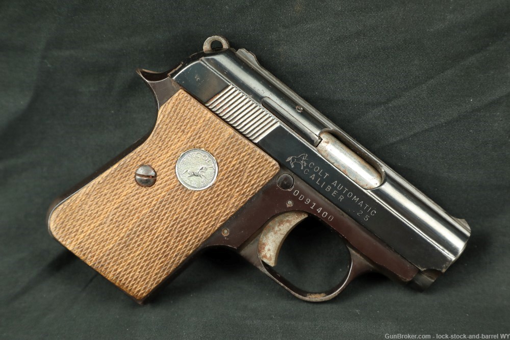 Colt Automatic .25 ACP Semi-Auto Pocket Pistol W/ Mag 1973 C&R Vintage Rare-img-3