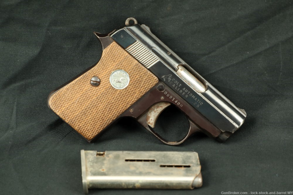 Colt Automatic .25 ACP Semi-Auto Pocket Pistol W/ Mag 1973 C&R Vintage Rare-img-2