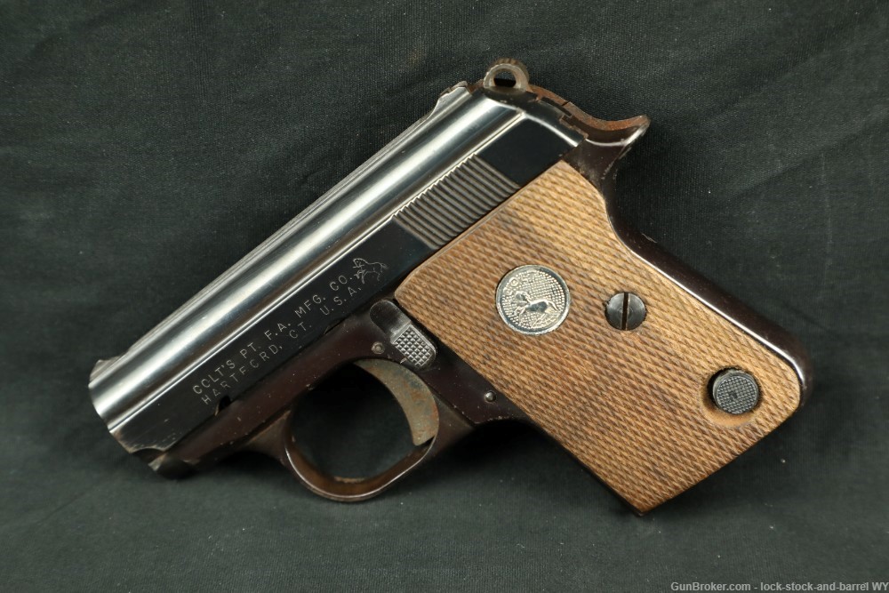 Colt Automatic .25 ACP Semi-Auto Pocket Pistol W/ Mag 1973 C&R Vintage Rare-img-4