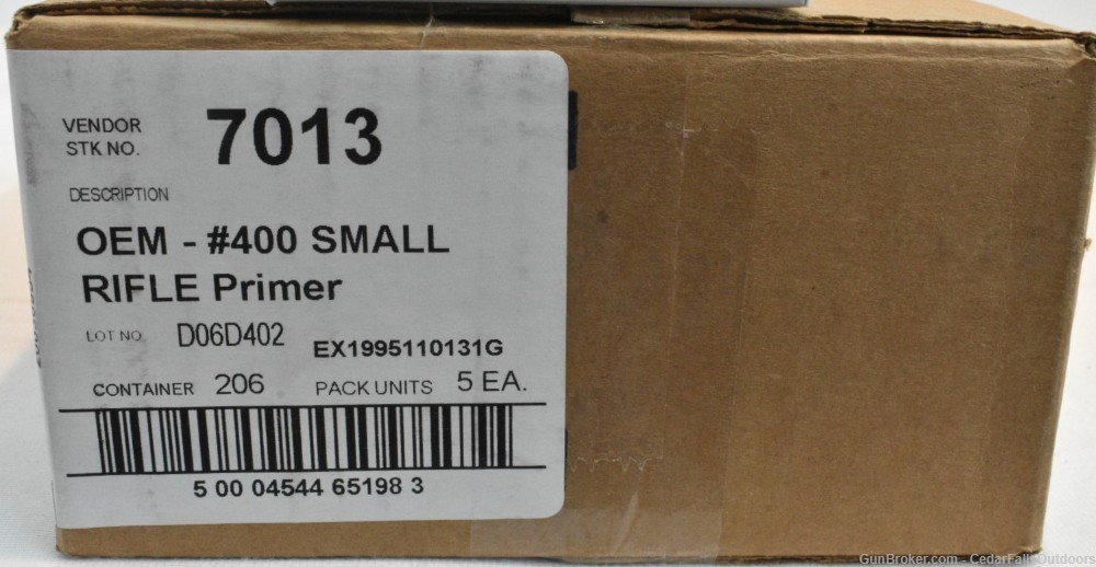 CCI #400 Small Rifle Primers 1 Case of 5000 Primers-img-2