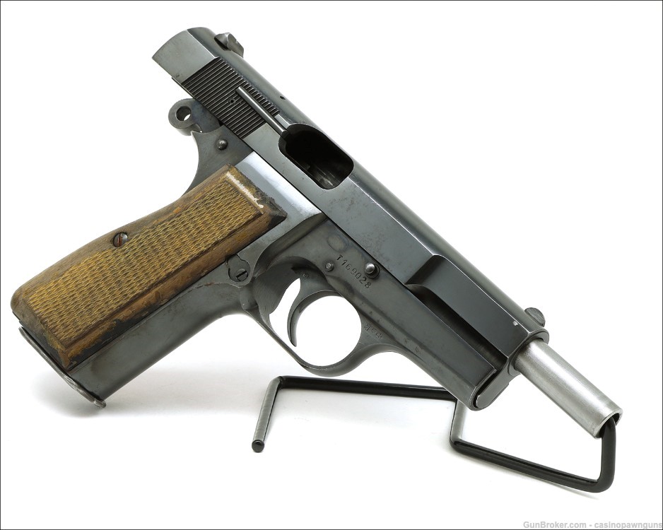 Vintage c. 1966 BROWNING Hi Power 9mm Pistol - T Serial Hi-Power - Belgium -img-3