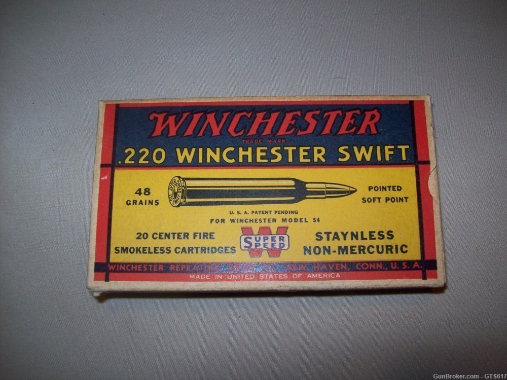 Vintage Winchester 220 Swift Ammunition-img-0