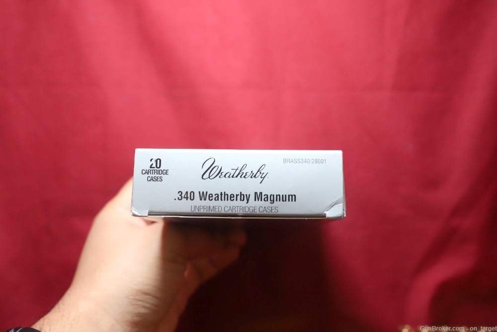 Weatherby Factory .340 Weatherby mag Unprimed Casings 20 Count -img-2