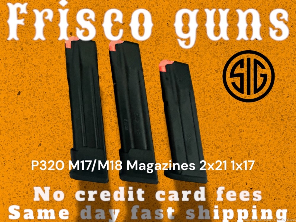 New Sig Sauer P320 M17 M18 Black Bravo Magazines 2x21 1x17 -img-0