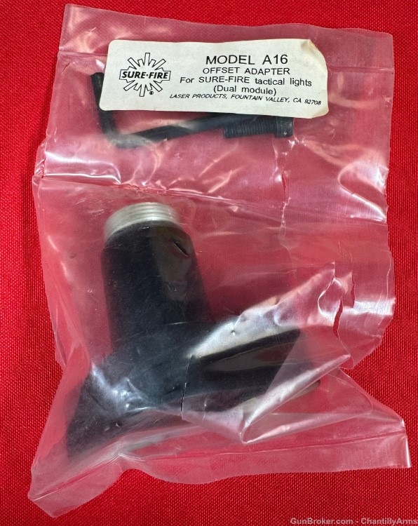 Vintage Surefire - Model A16 - Dual Offset Adapter - New in Bag -img-0