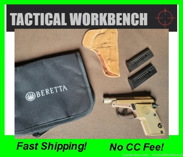 Beretta 21A Bobcat Covert, 2 mags, case, holster, 22LR, Threaded barrel-img-0