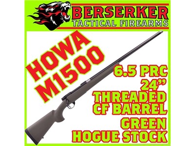 HOWA M1500 6.5 RPC Green Hogue Stock 3+1 24" Carbon Fiber Threaded Barrel