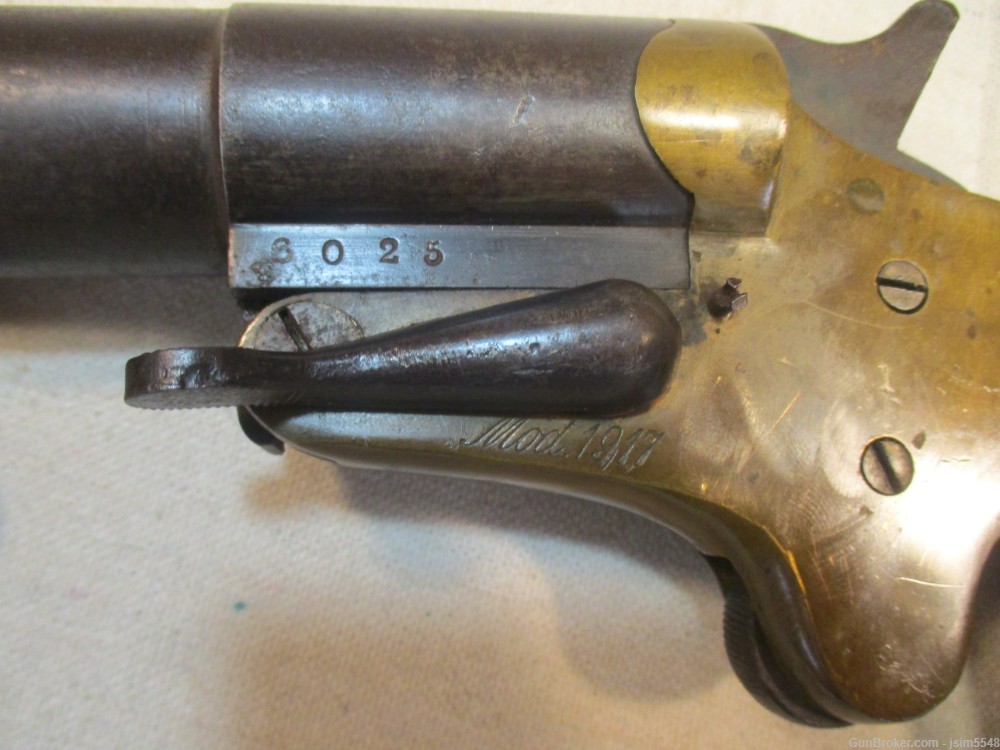 French WW1 Mecanicarm signal pistol, flare gun in 25.5mm w/Brass Frame -img-3
