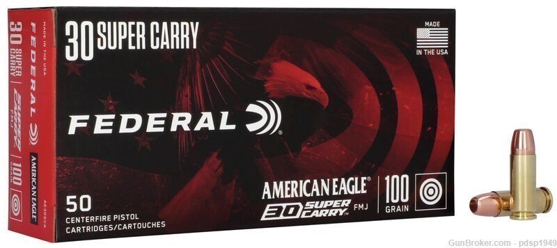 50rd Federal 30 Super Carry American Eagle 100gr FMJ 50 Rounds AE30SCA-img-0