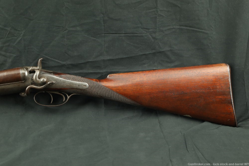 W. Moore & Co. London 12 GA 30” SxS Damascus Hammer Shotgun Antique-img-12