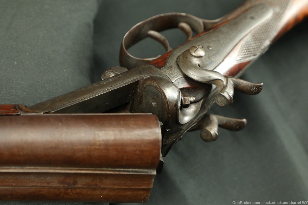 W. Moore & Co. London 12 GA 30” SxS Damascus Hammer Shotgun Antique-img-25