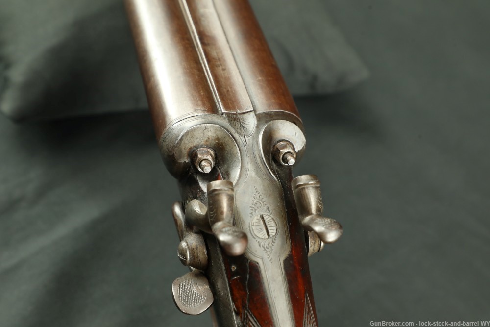 W. Moore & Co. London 12 GA 30” SxS Damascus Hammer Shotgun Antique-img-23