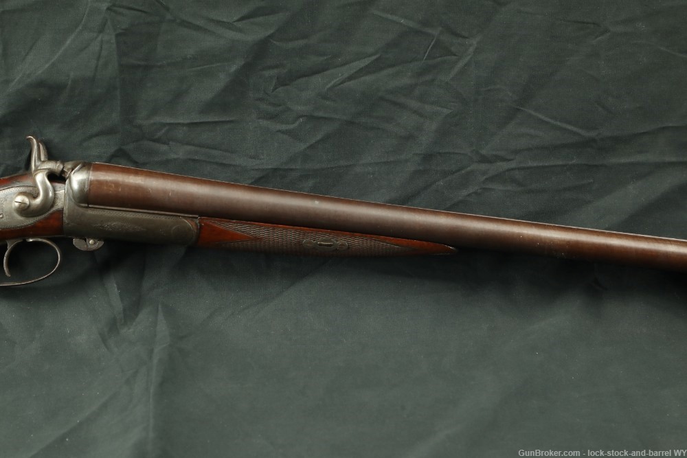 W. Moore & Co. London 12 GA 30” SxS Damascus Hammer Shotgun Antique-img-5