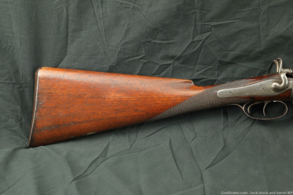 W. Moore & Co. London 12 GA 30” SxS Damascus Hammer Shotgun Antique-img-3