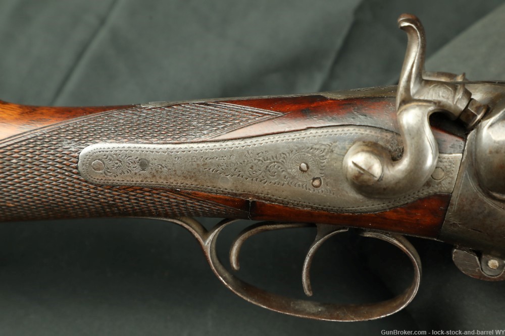 W. Moore & Co. London 12 GA 30” SxS Damascus Hammer Shotgun Antique-img-27