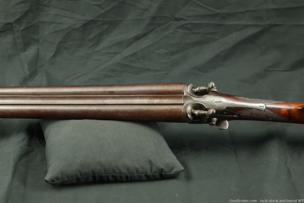 W. Moore & Co. London 12 GA 30” SxS Damascus Hammer Shotgun Antique-img-15