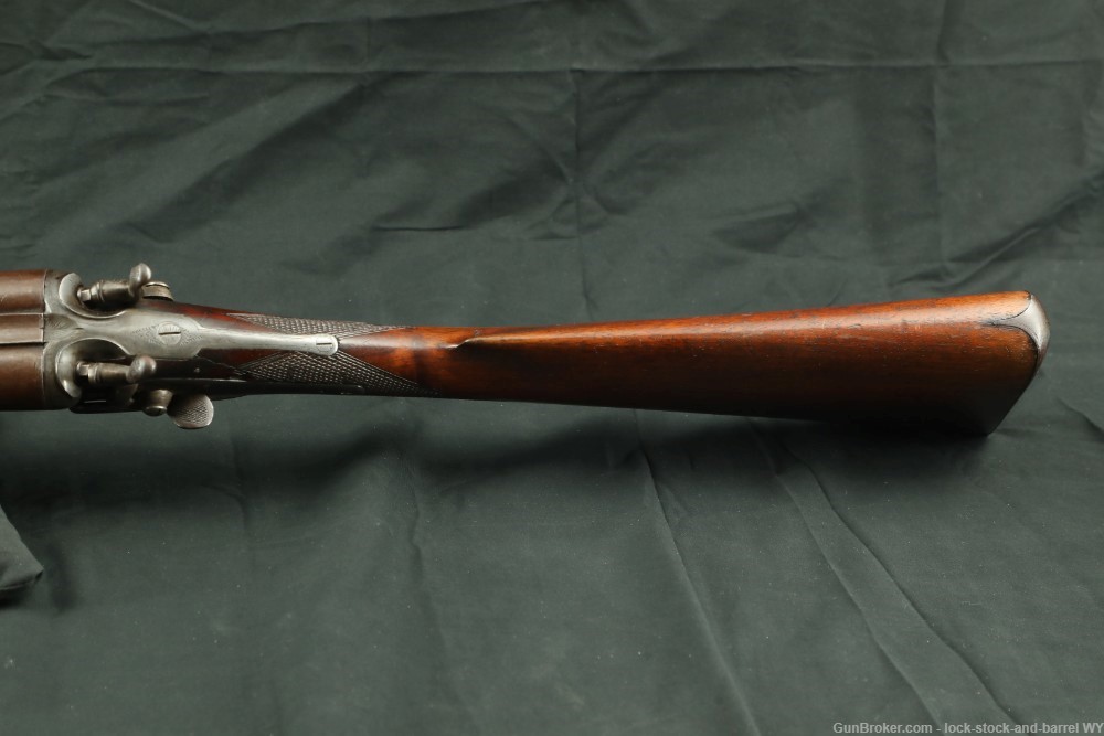 W. Moore & Co. London 12 GA 30” SxS Damascus Hammer Shotgun Antique-img-16