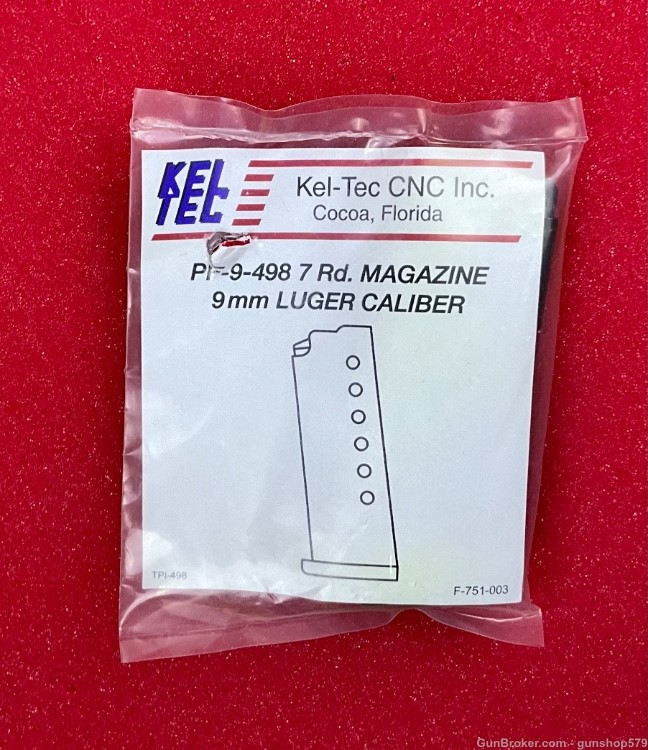 KEL-TEC PF 9-498 7 ROUND MAGAZINE 9MM LUGER -img-0