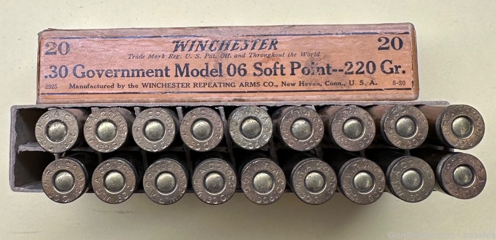 Vintage Winchester .30 Government Model 1906 18 Round Box-img-6