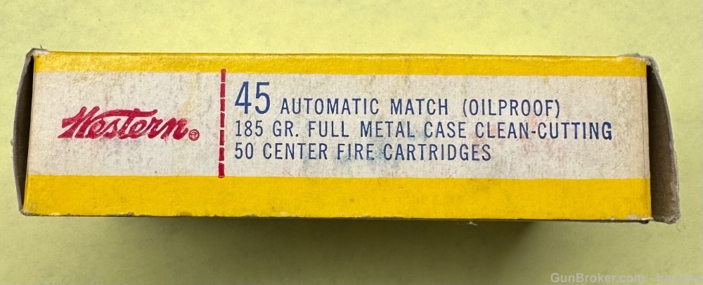 Vintage Western Cartridges Super Match 45 Automatic 50 Round Box-img-1