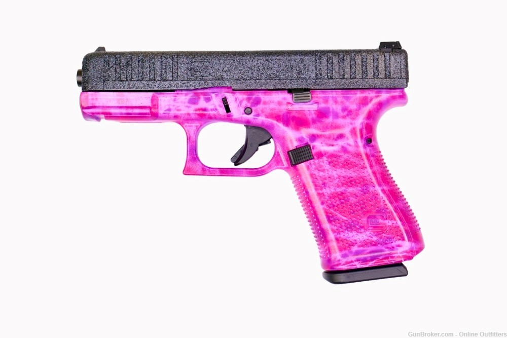 Custom Glock 44 Pink Shattered 22LR 4" 10+1 Black Glitter UA4450101PNS G44-img-1