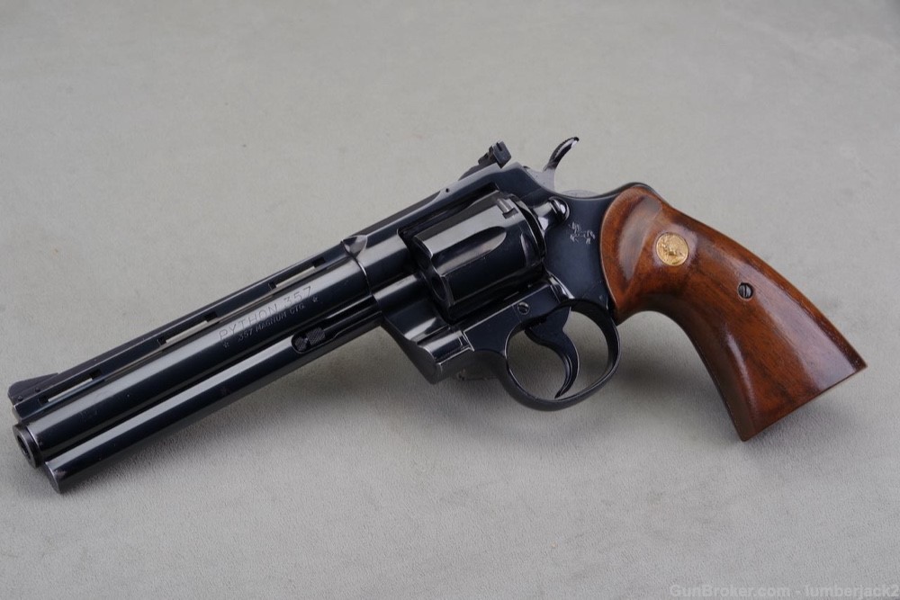 1967 Colt Python 357 Magnum 6'' Royal Blue with Factory Letter Shooter-img-4