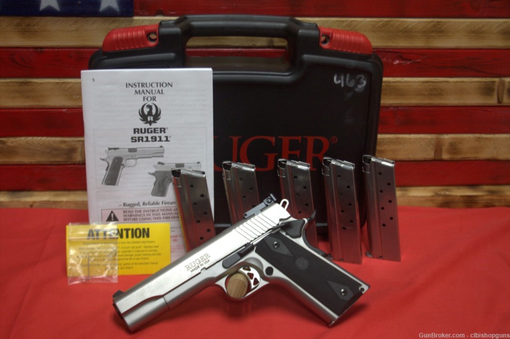 NEW Ruger SR 1911 10 MM 5" Barrel 8 Round 6 Magazines package deal!-img-0