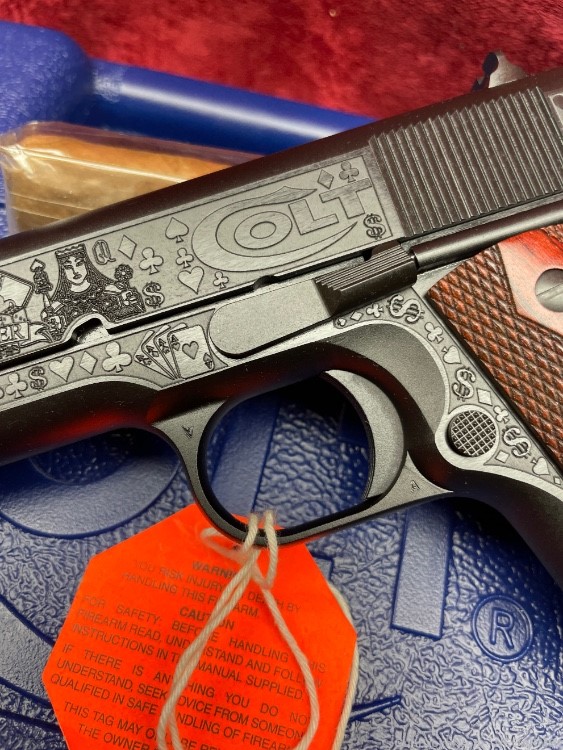 NIB Colt 1911 Government. Breathtaking Engraved (the Gambler)!-img-4