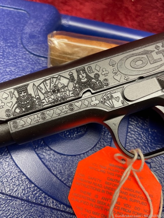 NIB Colt 1911 Government. Breathtaking Engraved (the Gambler)!-img-3