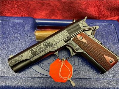 NIB Colt 1911 Government. Breathtaking Engraved (the Gambler)!