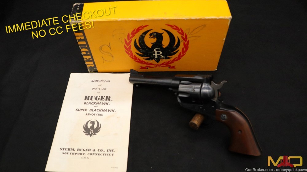 Ruger Blackhawk 357 mag 1972 In Box W/ Manual Penny Start!-img-0