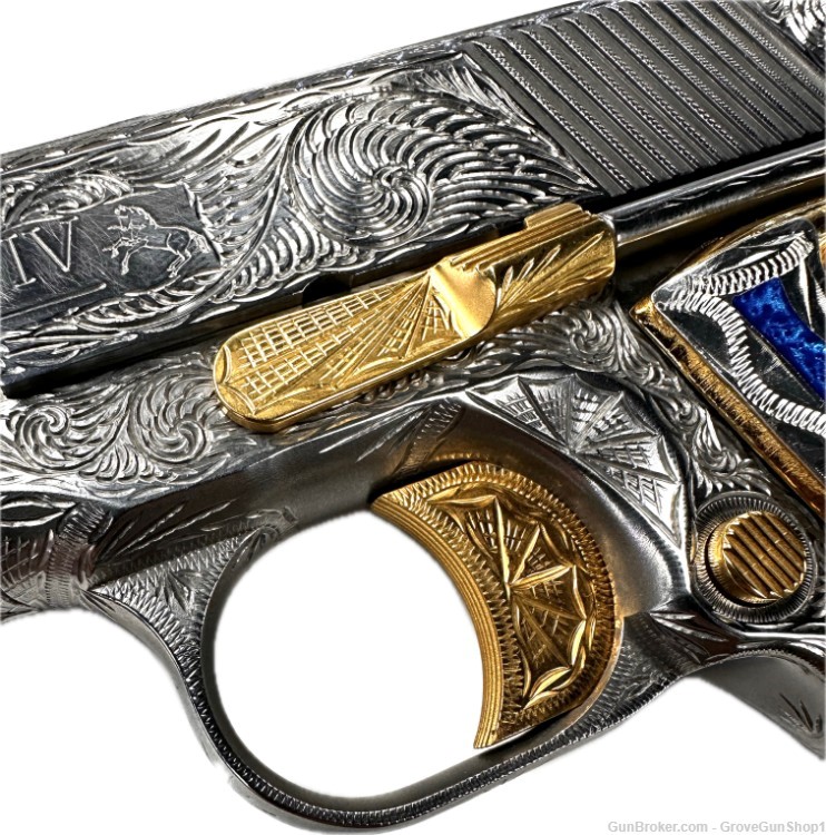 Colt 1911 Gov .45 acp 5" 7rd Stainless/Gold "DEEP ENGRAVED" O1070EU -img-12