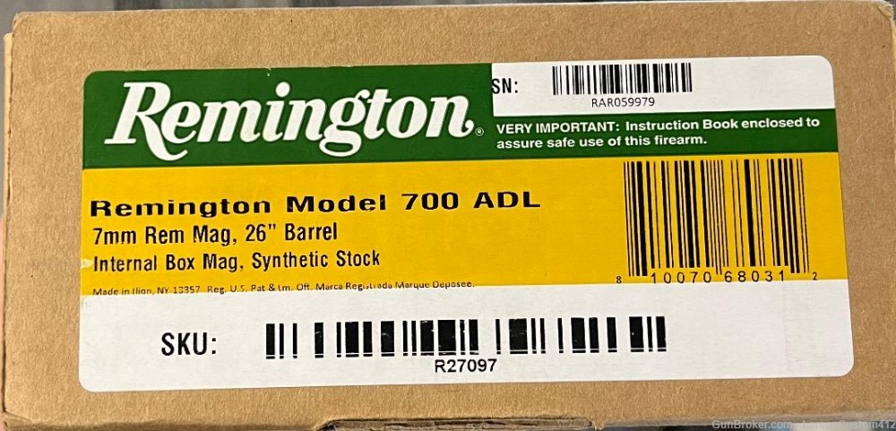 Remington 700 ADL 7MAG 26" BL/SYN 7mm Rem Mag-img-3