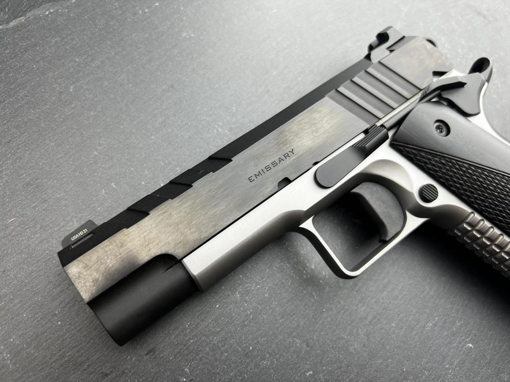 Springfield Emissary 1911 4.25" .45 ACP Blued/Stainless Pistol Custom Grips-img-2