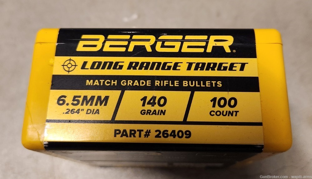 Berger Long Range Target 6.5mm 140 gr 100 count-img-0