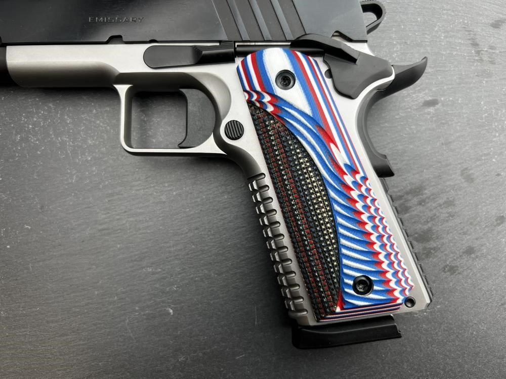 Springfield Emissary 1911 4.25" .45 ACP Blued/Stainless Pistol Custom Grips-img-3