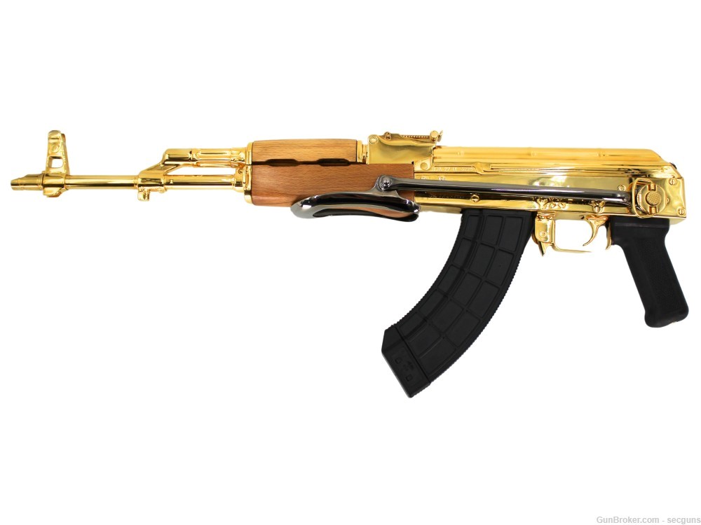 24K Gold & Black Chrome Century Arms Underfolder 7.62x39 Semi-Auto Rifle-img-3