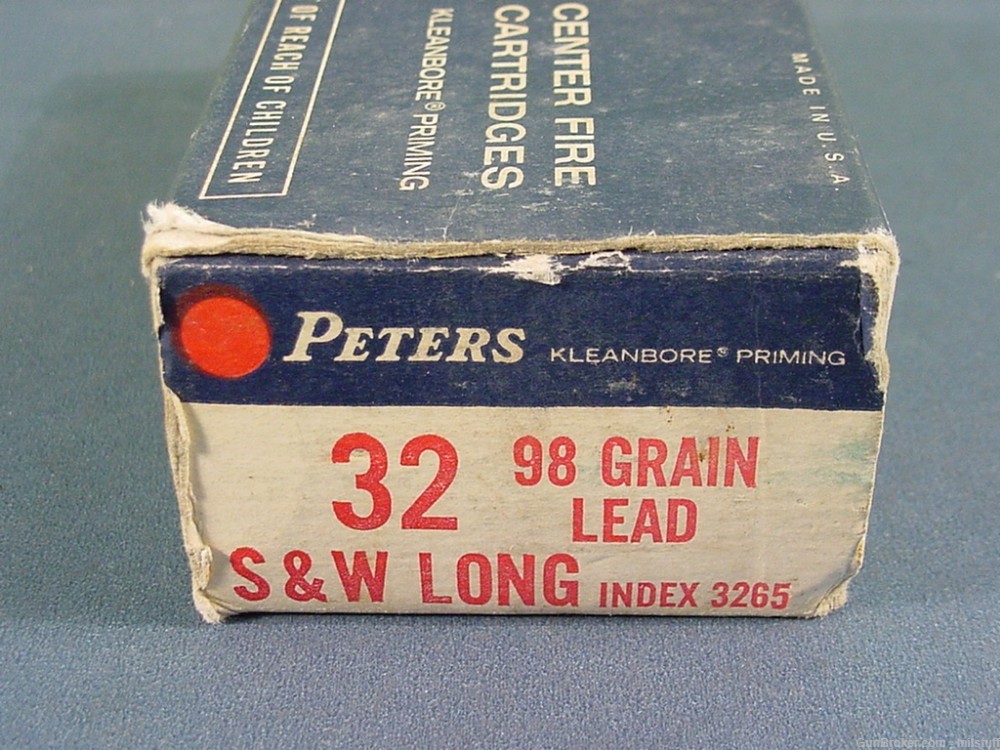 Vintage Collectors Ammo Peters 32 S&W Long 50 Rounds 98 Gr Lead-img-0