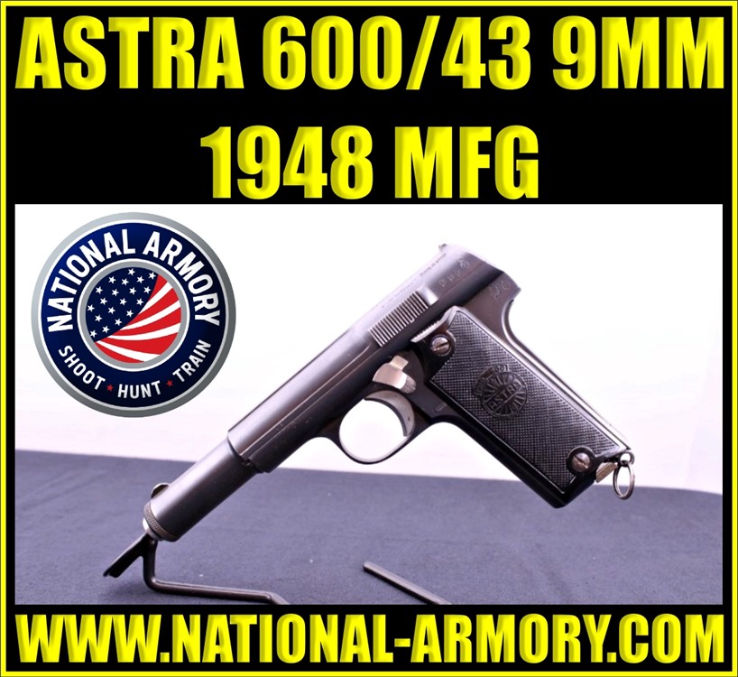 1948 ASTRA 600/43 9MM PARABELLUM  5.1” BARREL PORTUGUESE NAVY ISSUE-img-0