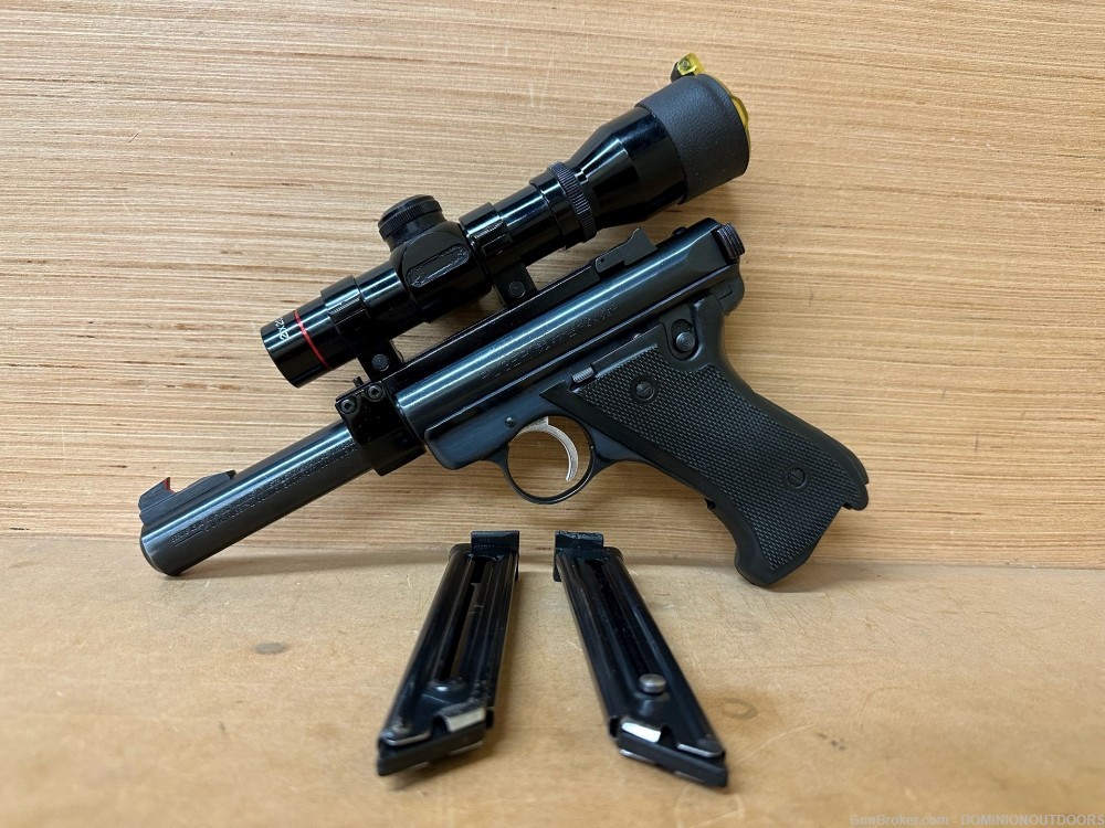 RUGER MARK II 22LR PISTOL WITH SCOPE AND 2 MAGS PENNY BID-img-3