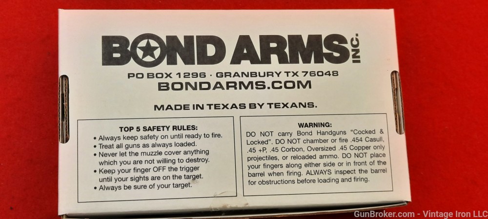 Bond Arms Rowdy 45 Colt/410 Ga 3" Derringer 45 Long Colt.410 Gauge NIB!NR-img-11