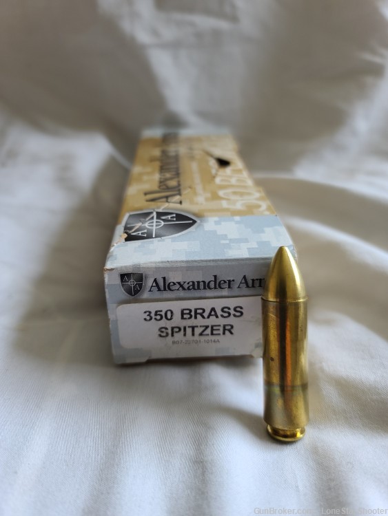 Alexander Arms .50 cal. Beowulf Ammo 350 Grn Solid Round (Pointed) Nose -img-0