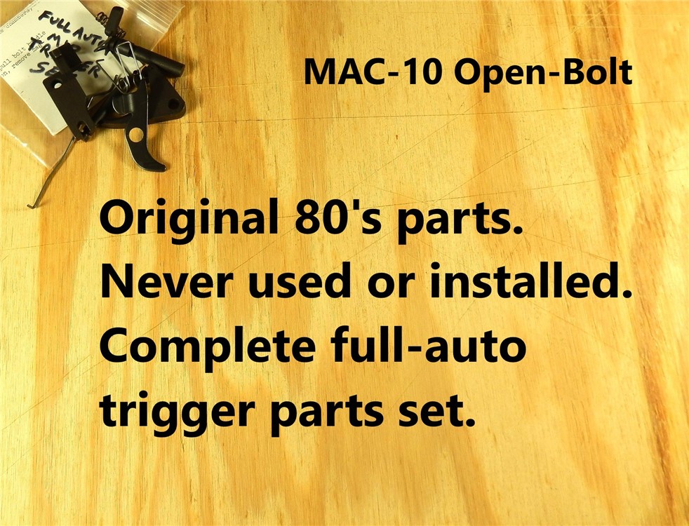 Original 80’s MAC-10 Full-Auto Trigger Repair Parts Set for RPB MAC Cobray-img-7
