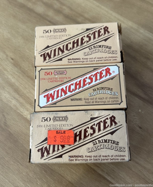 3 Full Boxes of Winchester .22 WRF Ammo, 150 Rounds .22 Winchester Rimfire-img-1